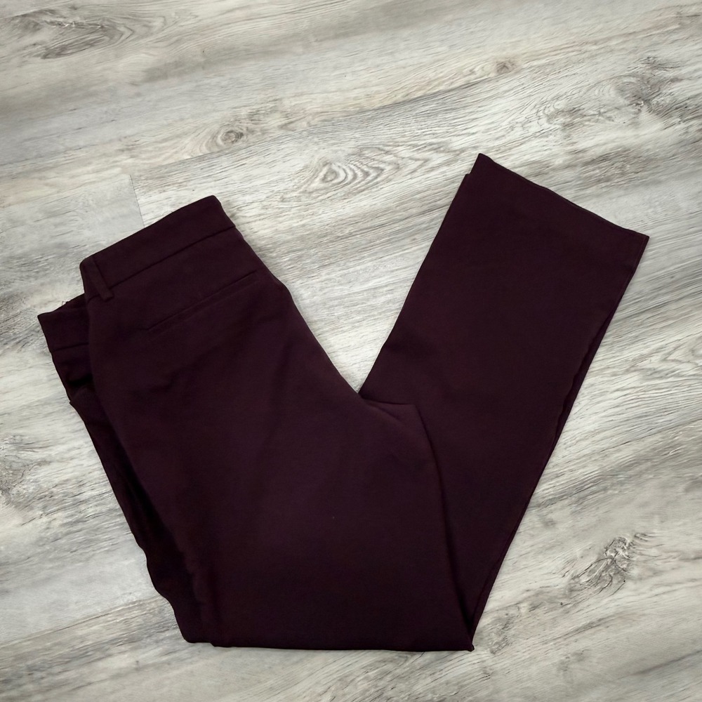 41 Hawthorn Women Burgundy Straight Leg Dress Pants 12 Stretch Trousers Wine